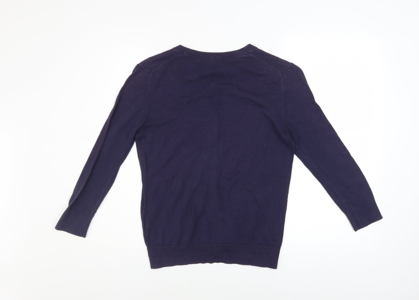 Gap Women's Blue Cotton Long Sleeve Crew Neck Cardigan Size S