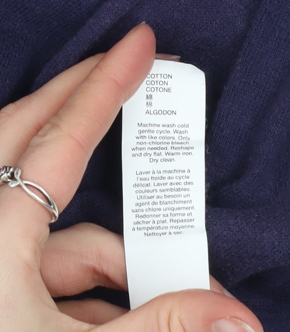 Gap Women's Blue Cotton Long Sleeve Crew Neck Cardigan Size S