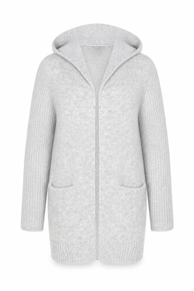 Just Jeans Women’s Grey Hooded Long Sleeve Open Knit Cardigan Size 8