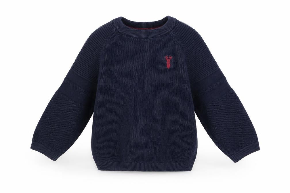 Next Boys Blue Cotton Crew Neck Jumper 3 Years