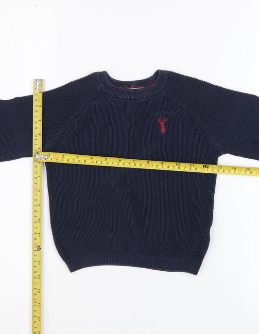 Next Boys Blue Cotton Crew Neck Jumper 3 Years