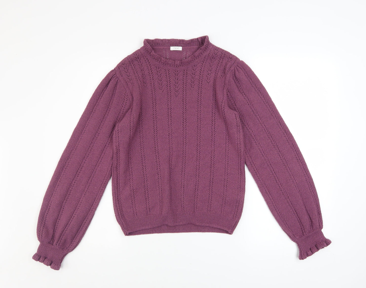 Next Girls Purple Acrylic Blend Long Sleeve Pullover Jumper 14 Years