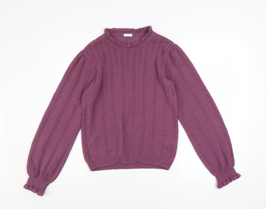 Next Girls Purple Acrylic Blend Long Sleeve Pullover Jumper 14 Years