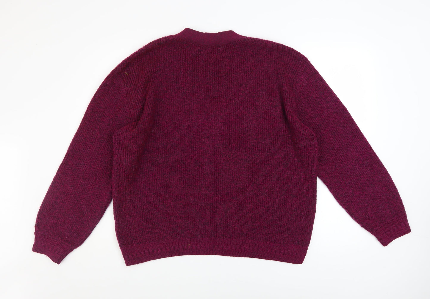 Next Women Red V-Neck Henley Knit Jumper Size L