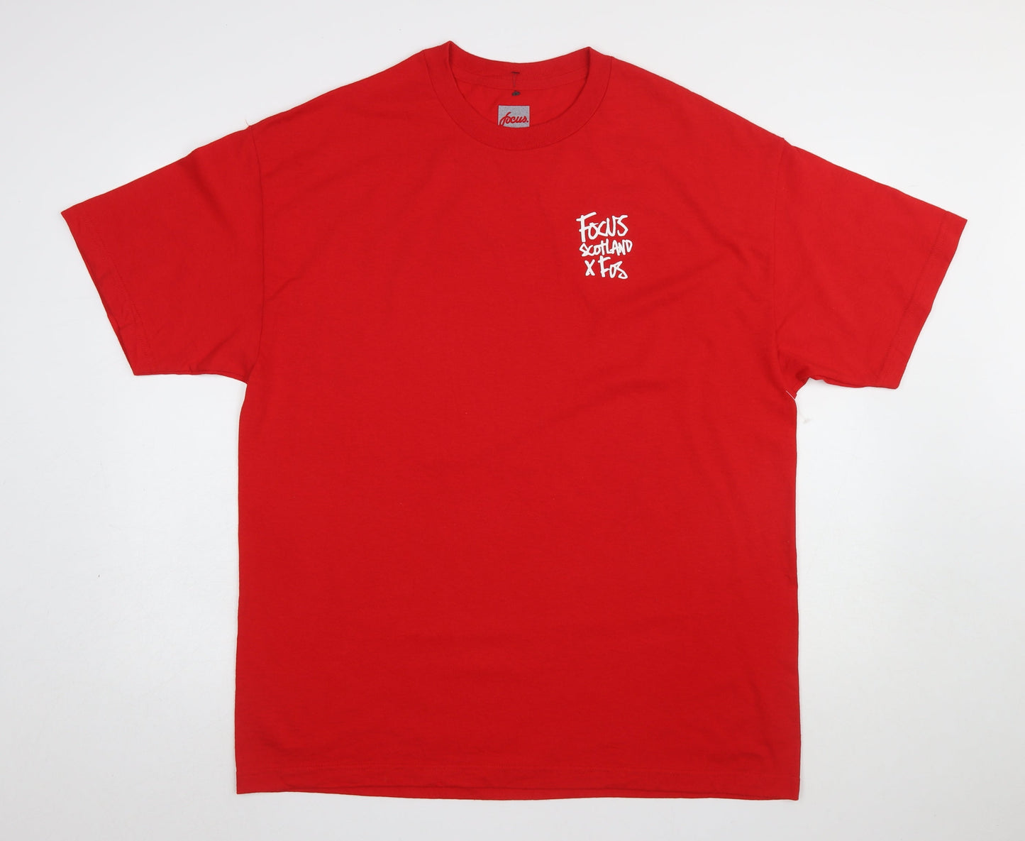 Focus Mens Red XL Graphic Skull Print Cotton T-Shirt