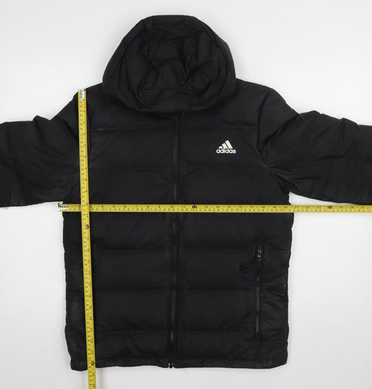 Adidas Men's Black Hooded Puffer Jacket Size S Winter Down