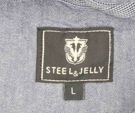 Steel & Jelly Men’s Black Cotton Polo Shirt L Short Sleeve Button Collar