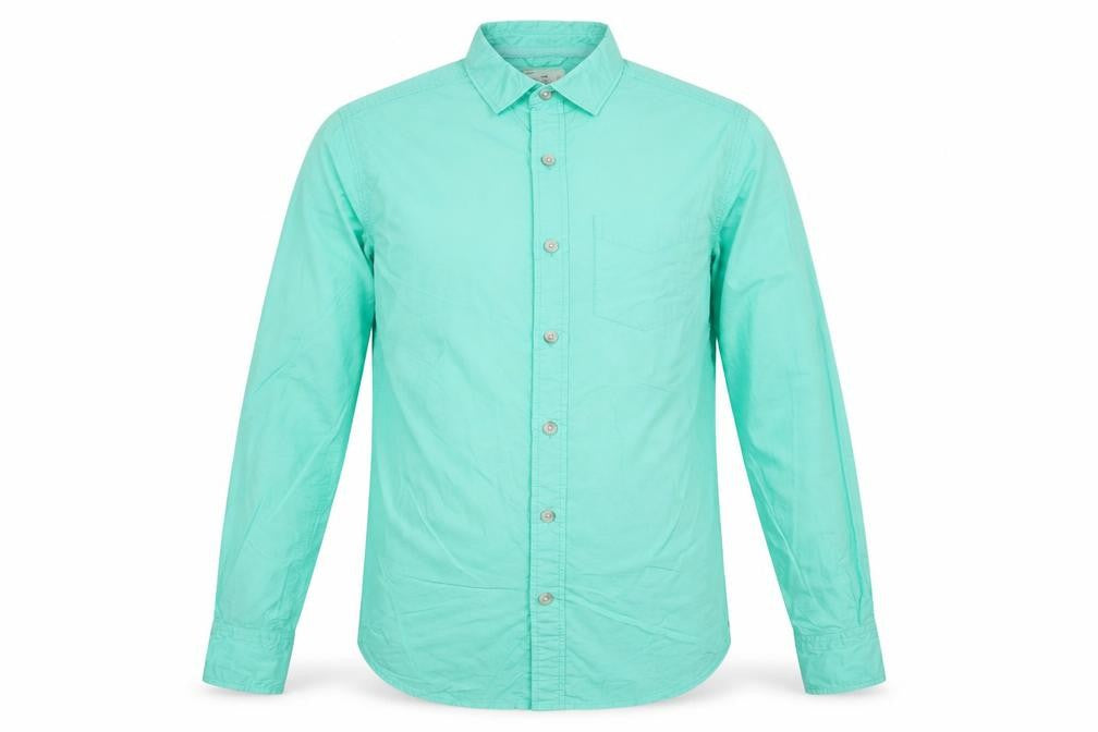 Superdry Men's Green Long Sleeve Button-Up Cotton Shirt Size S