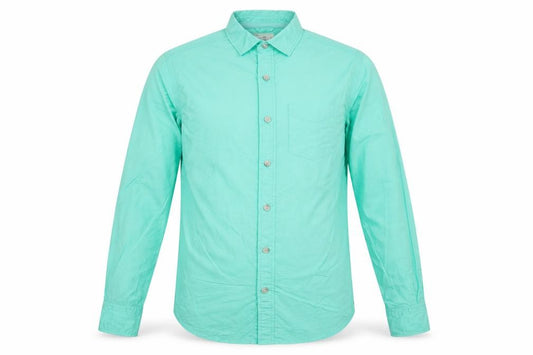 Superdry Men's Green Long Sleeve Button-Up Cotton Shirt Size S