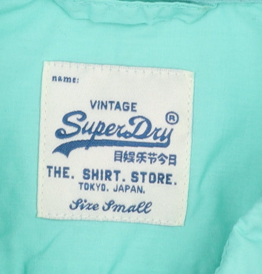 Superdry Men's Green Long Sleeve Button-Up Cotton Shirt Size S