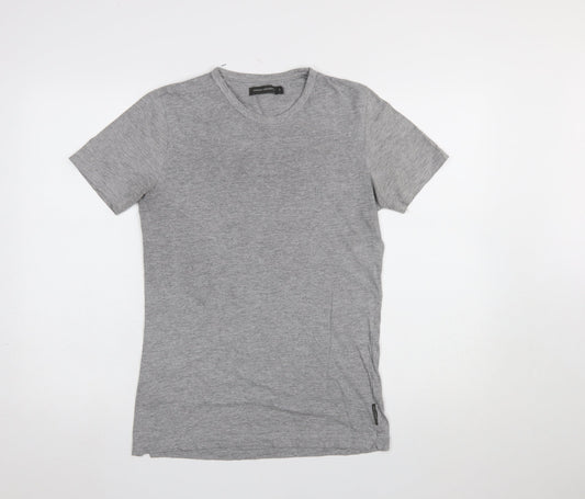 French Connection Men's Grey Slim Fit Crew Neck Short Sleeve T-Shirt S