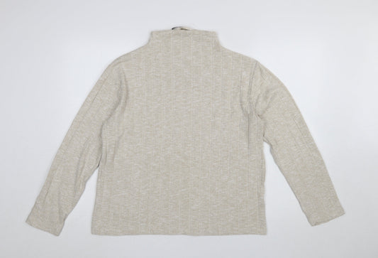 Marks and Spencer Women’s Beige Mock Neck Knit Jumper Size 14