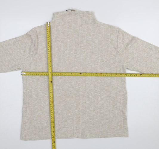 Marks and Spencer Women’s Beige Mock Neck Knit Jumper Size 14
