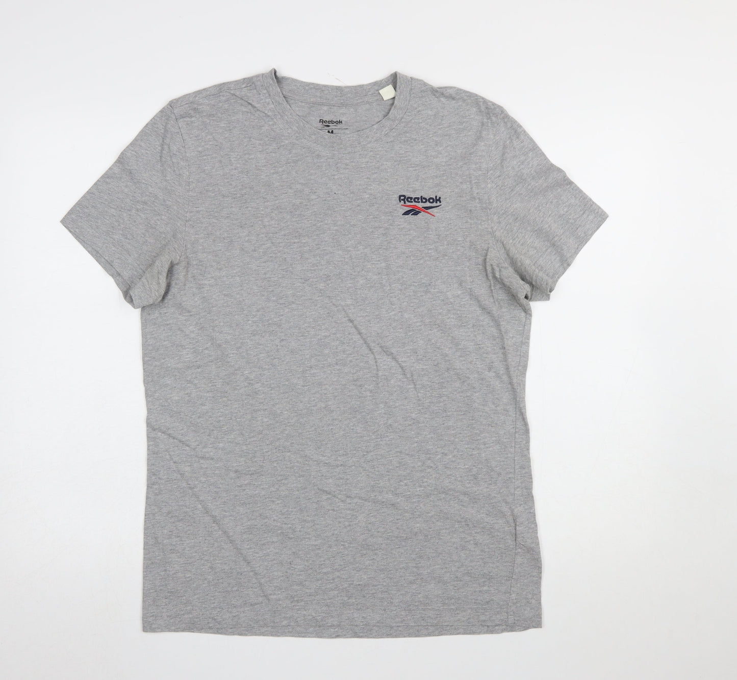 Reebok Men's Grey Crew Neck Short Sleeve Cotton T-Shirt M