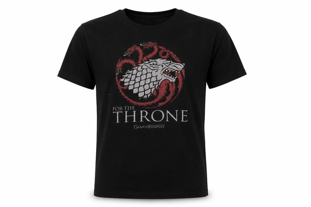 Gildan Men's Black Game of Thrones Graphic Print T-Shirt Size L