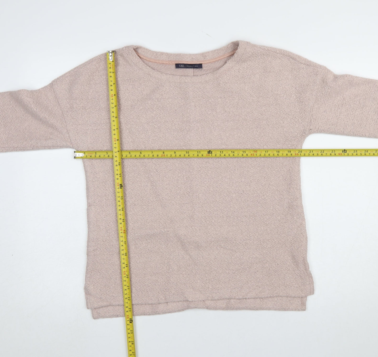 Marks and Spencer Womens Pink Long Sleeve Knit Blouse UK 12