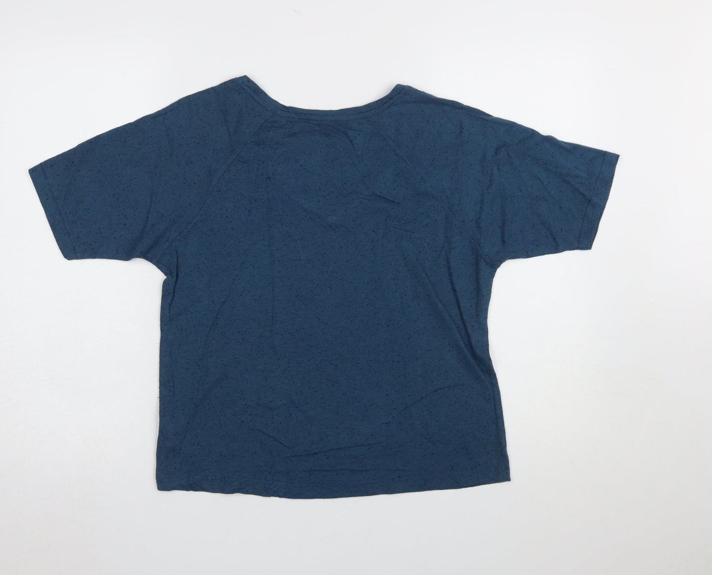 DC Womens Blue V-Neck Graphic Short Sleeve Cotton T-Shirt M