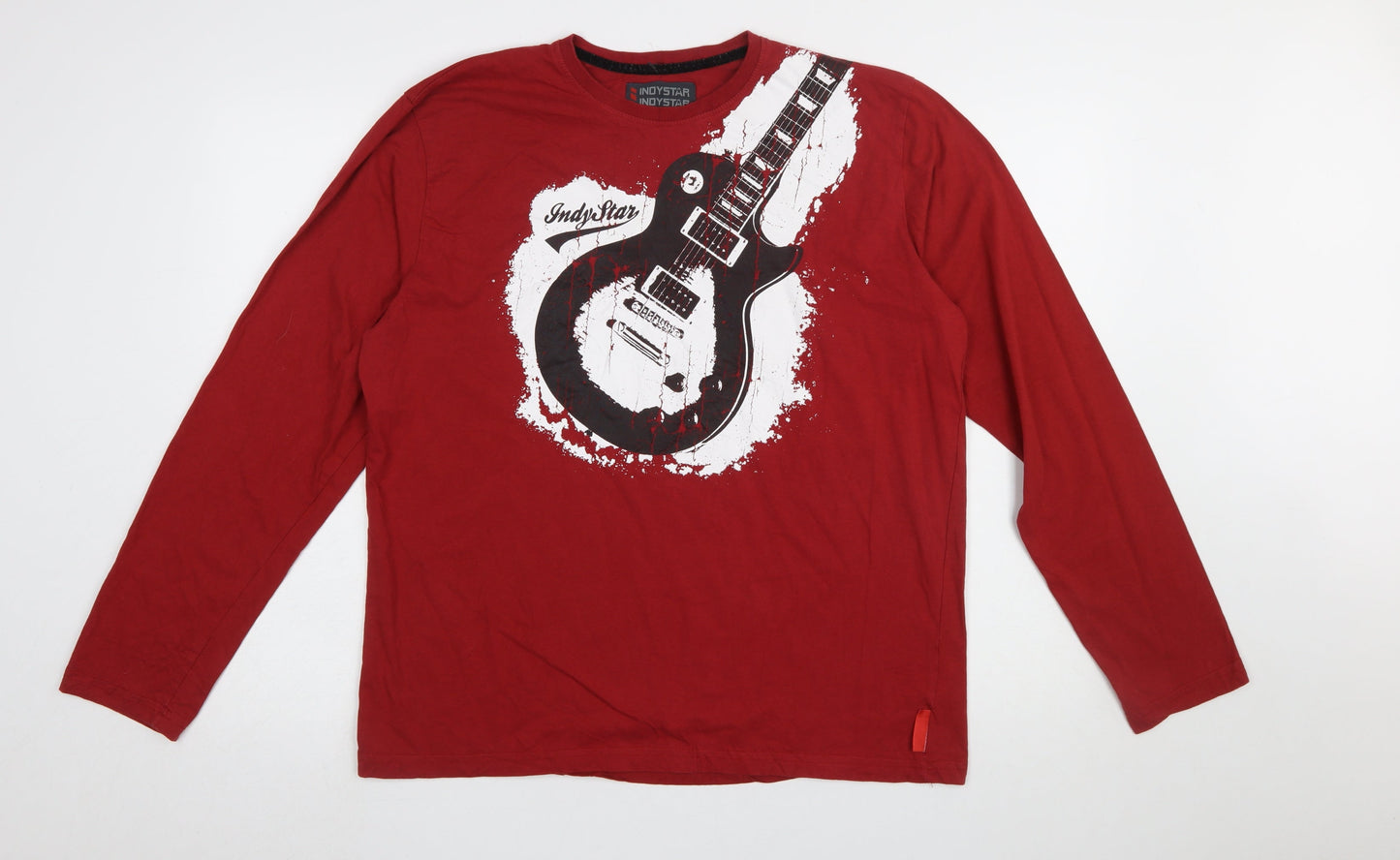 IndyStar by Joe Browns Men's Red XL Long Sleeve Rock Guitar T-Shirt