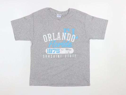Yazbek Teens Grey Orlando Florida Graphic T-Shirt Size S