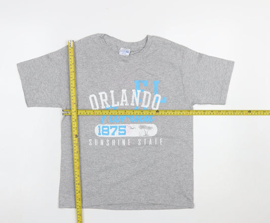 Yazbek Teens Grey Orlando Florida Graphic T-Shirt Size S