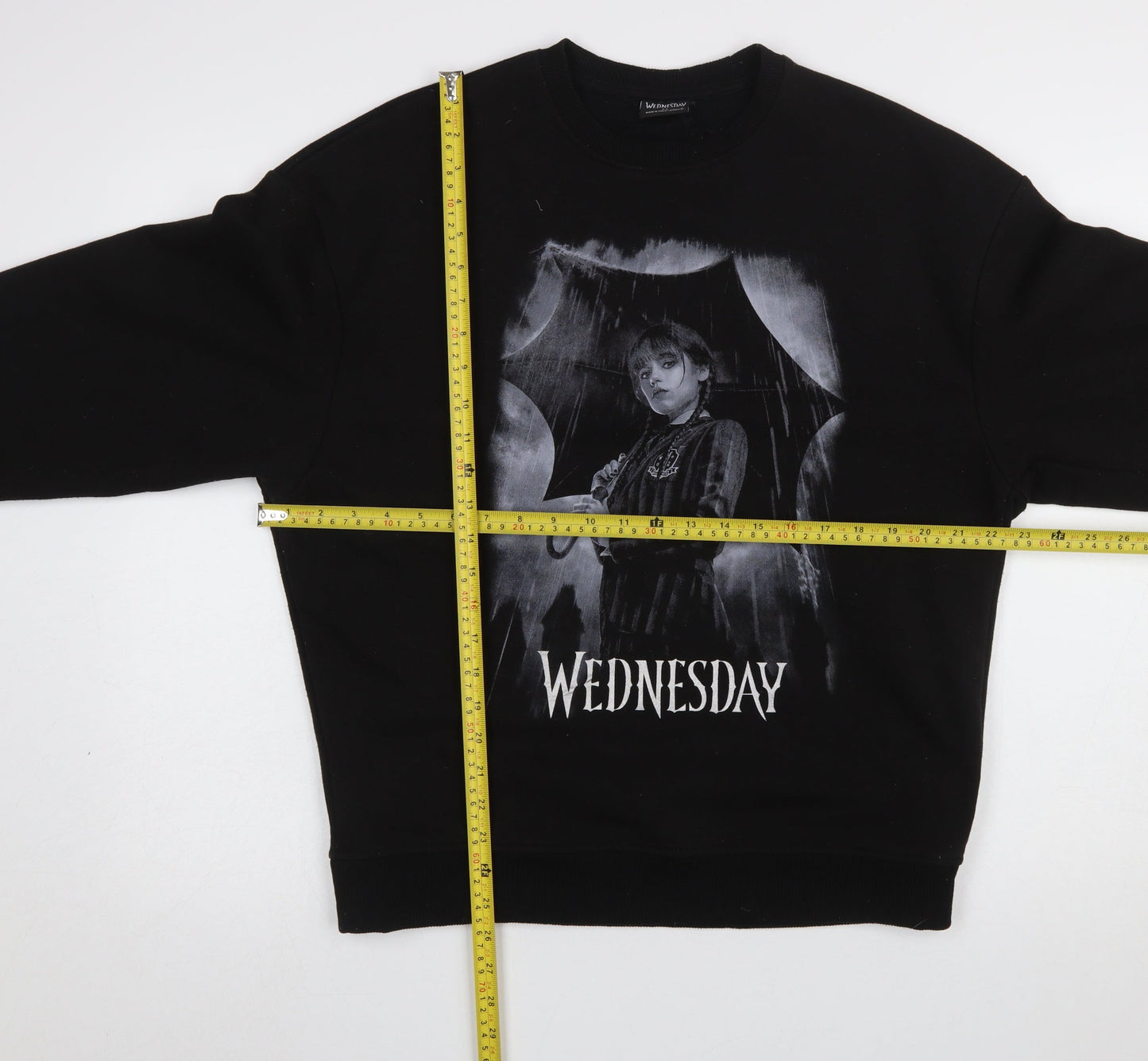 Primark Wednesday Addams Black XS Women's Graphic Sweatshirt