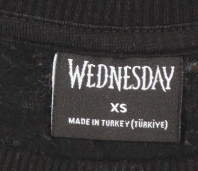 Primark Wednesday Addams Black XS Women's Graphic Sweatshirt