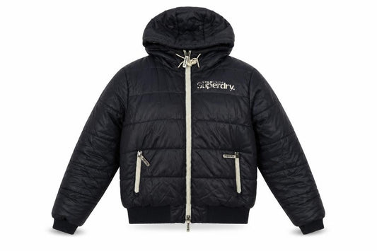 Superdry Womens Blue Hooded Puffer Jacket Size M Winter Coat