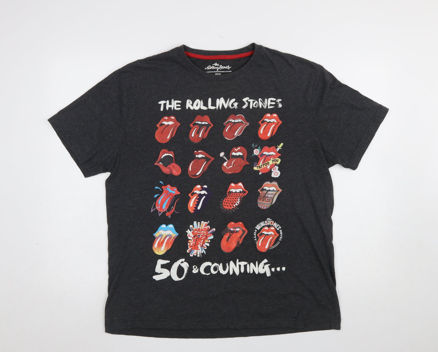 Dunnes Stores Rolling Stones Black Graphic T-Shirt Unisex M