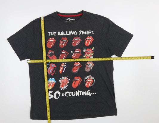 Dunnes Stores Rolling Stones Black Graphic T-Shirt Unisex M