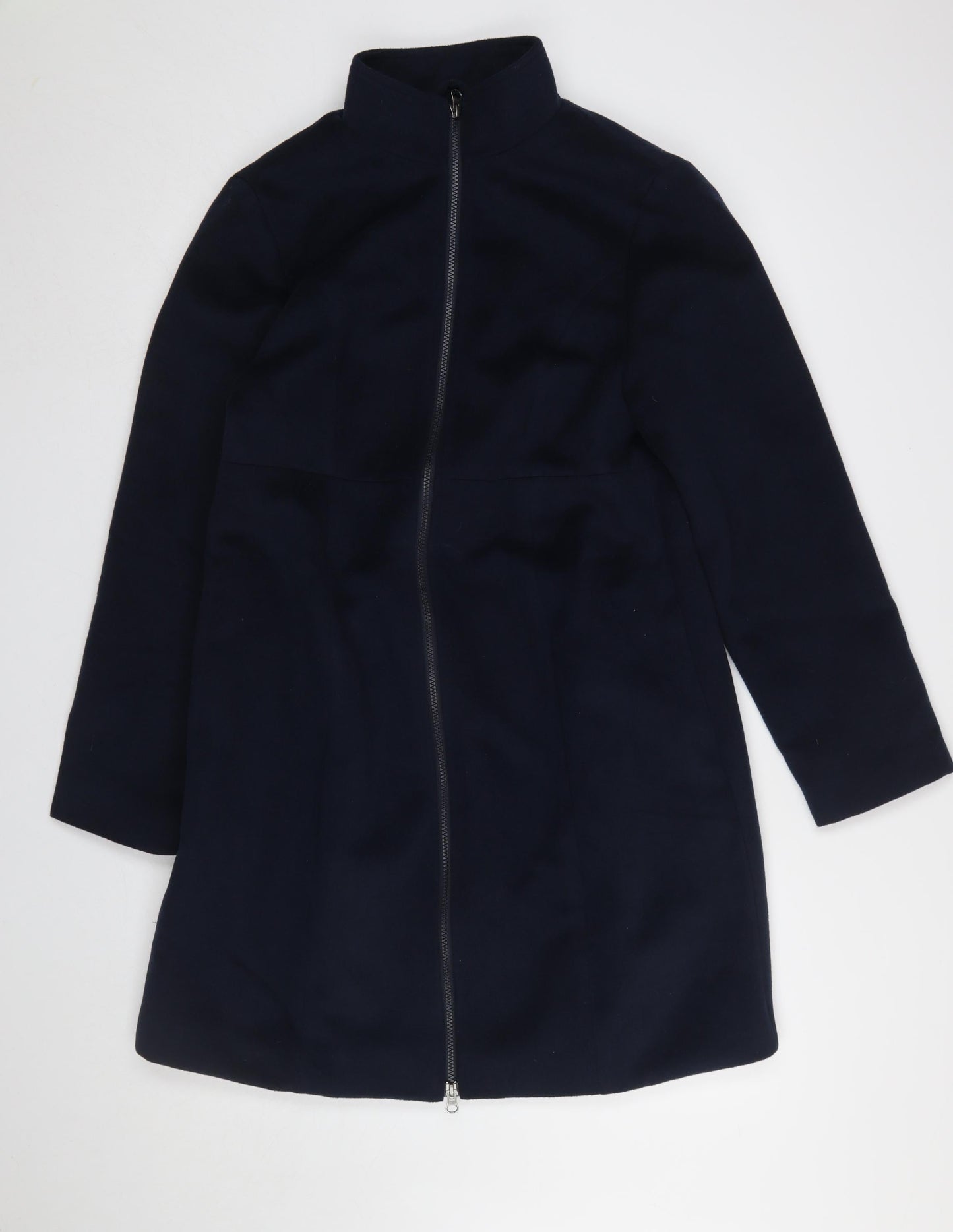 JoJo Maman Bébé Women's Blue Mid-Length Zip Coat UK 16