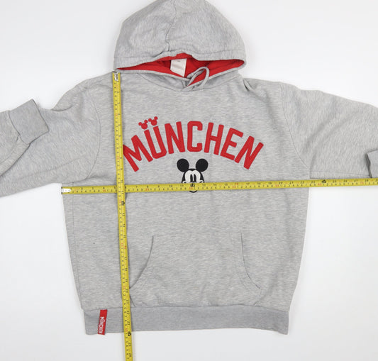 Disney Women Grey München Mickey Mouse Hoodie Size 14
