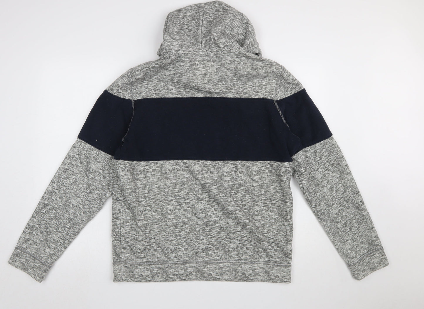 Hollister Men's Grey Pullover Hoodie L Fleece Logo Hooded Sweatshirt