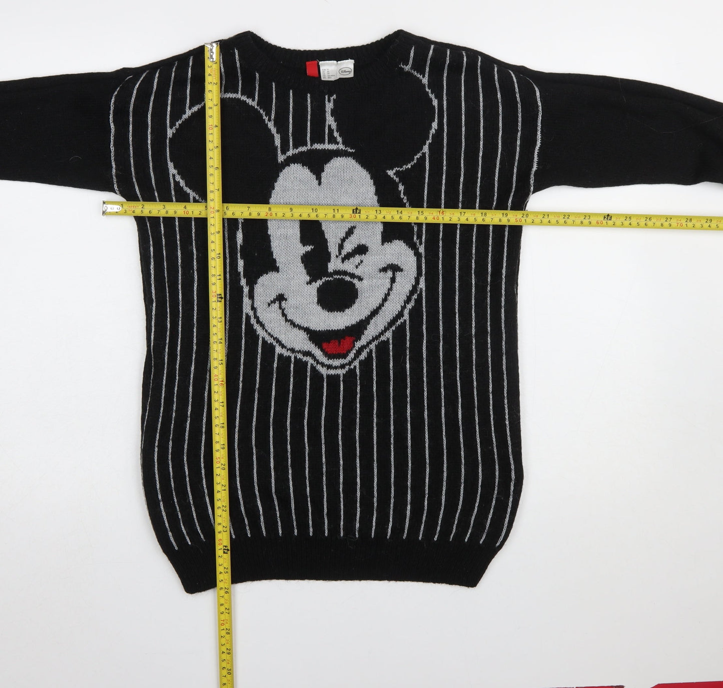 Disney Womens Black XS Mickey Mouse Knitted Pullover Jumper