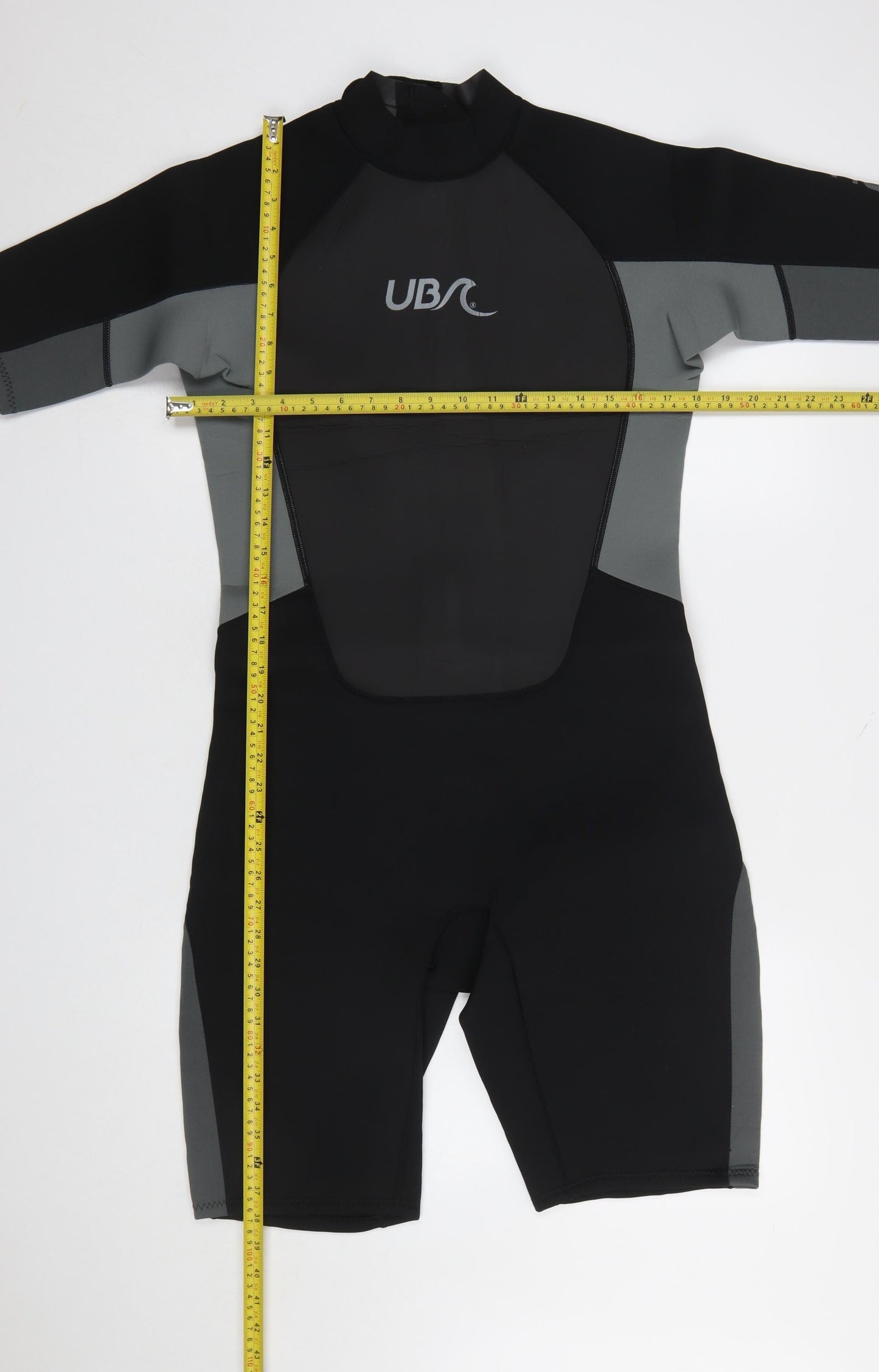 Urban Beach Mens Black & Grey Shorty Wetsuit L Neoprene Surfing