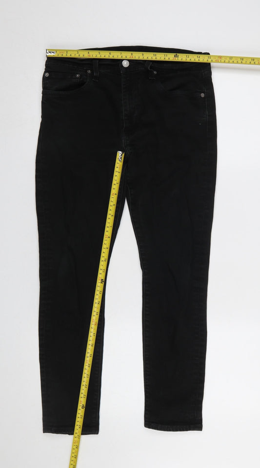 Levi's Premium Women's Black Skinny Jeans Size 14 Mid Rise Stretch Denim