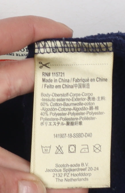 Scotch & Soda Girls Blue Logo Pullover Sweatshirt Size 12 Years