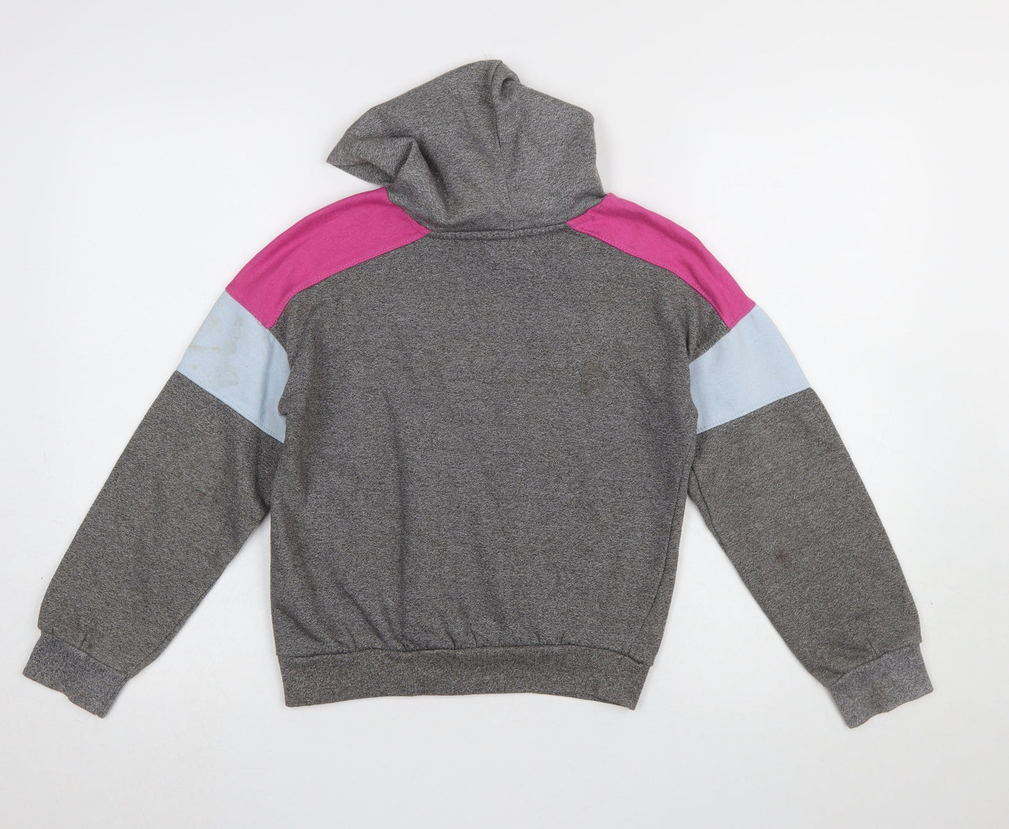 Reebok Girls Grey Colourblock Logo Pullover Hoodie 13-14 Years