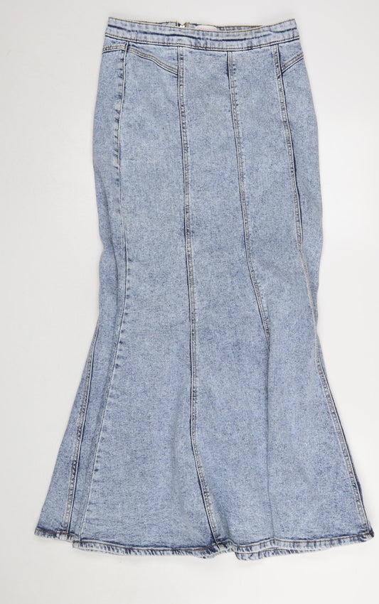 Savida Women's Blue Denim Flared Midi Skirt Size 10