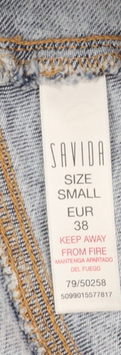 Savida Women's Blue Denim Flared Midi Skirt Size 10