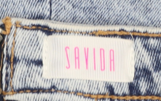 Savida Women's Blue Denim Flared Midi Skirt Size 10