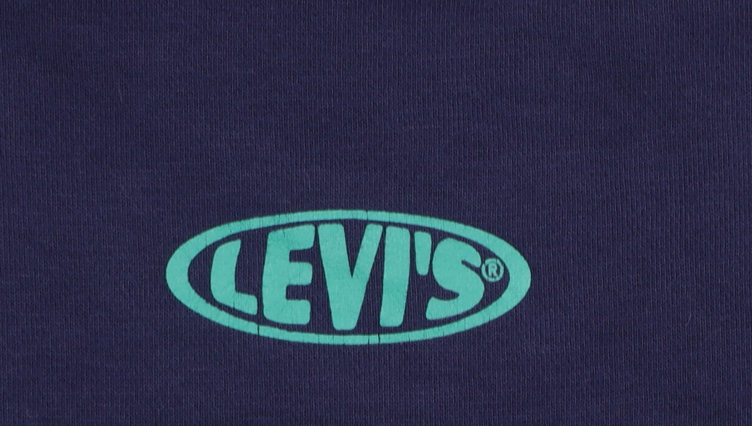 Levi's Boys Navy and Green Pullover Hoodie Size 14A 164cm Cotton Blend