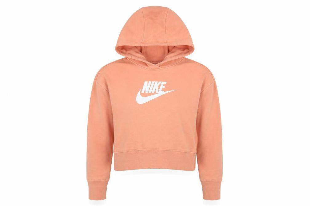 Nike Girls Pink Logo Pullover Hoodie Size S Long Sleeve Sports Style