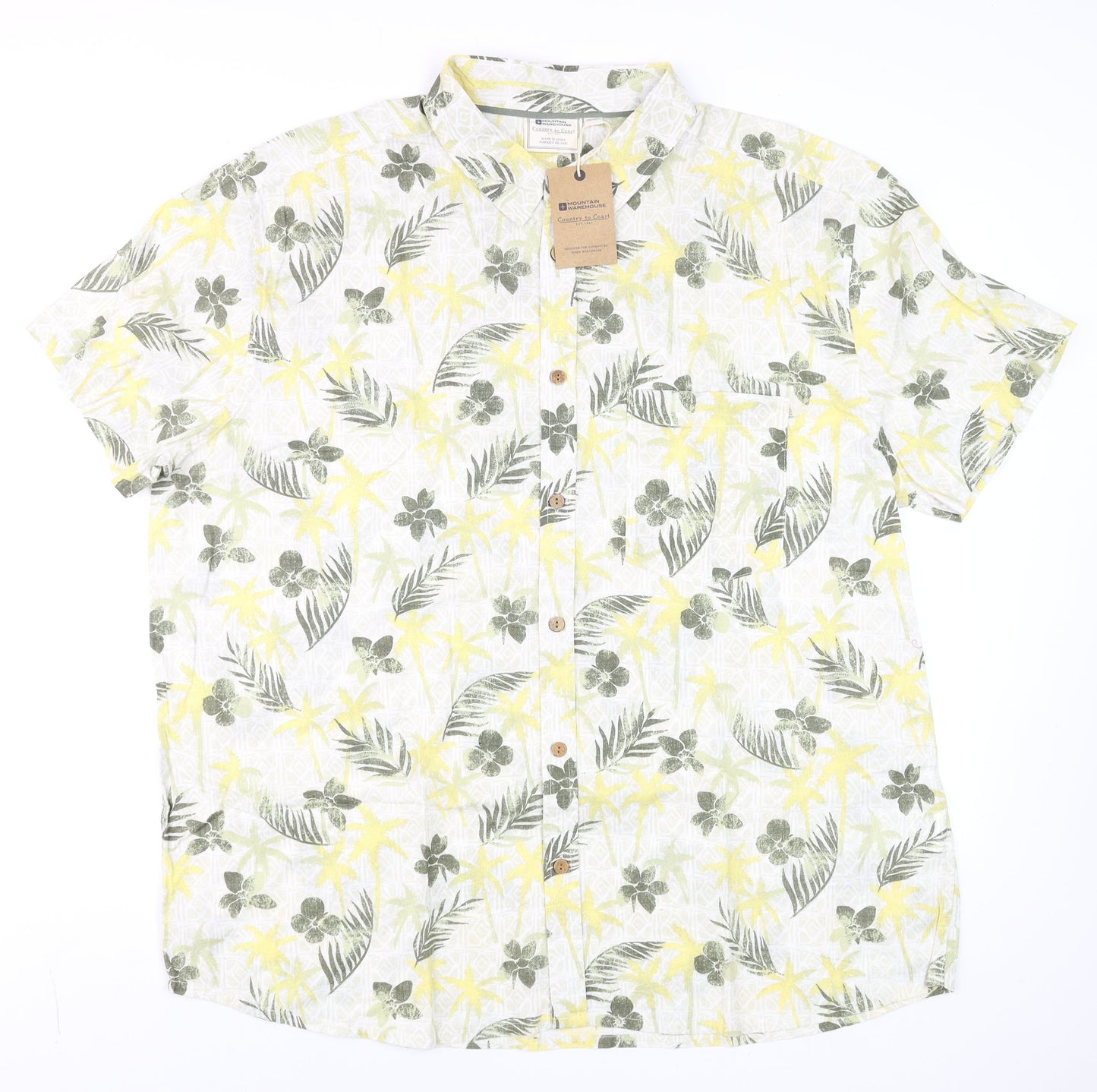 Mountain Warehouse Men's Multicoloured 3XL Hawaiian Cotton Short Sleeve Shirt
