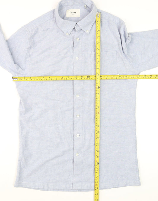 Firetrap Men's Blue Long Sleeve Button-Down Cotton Shirt Size M