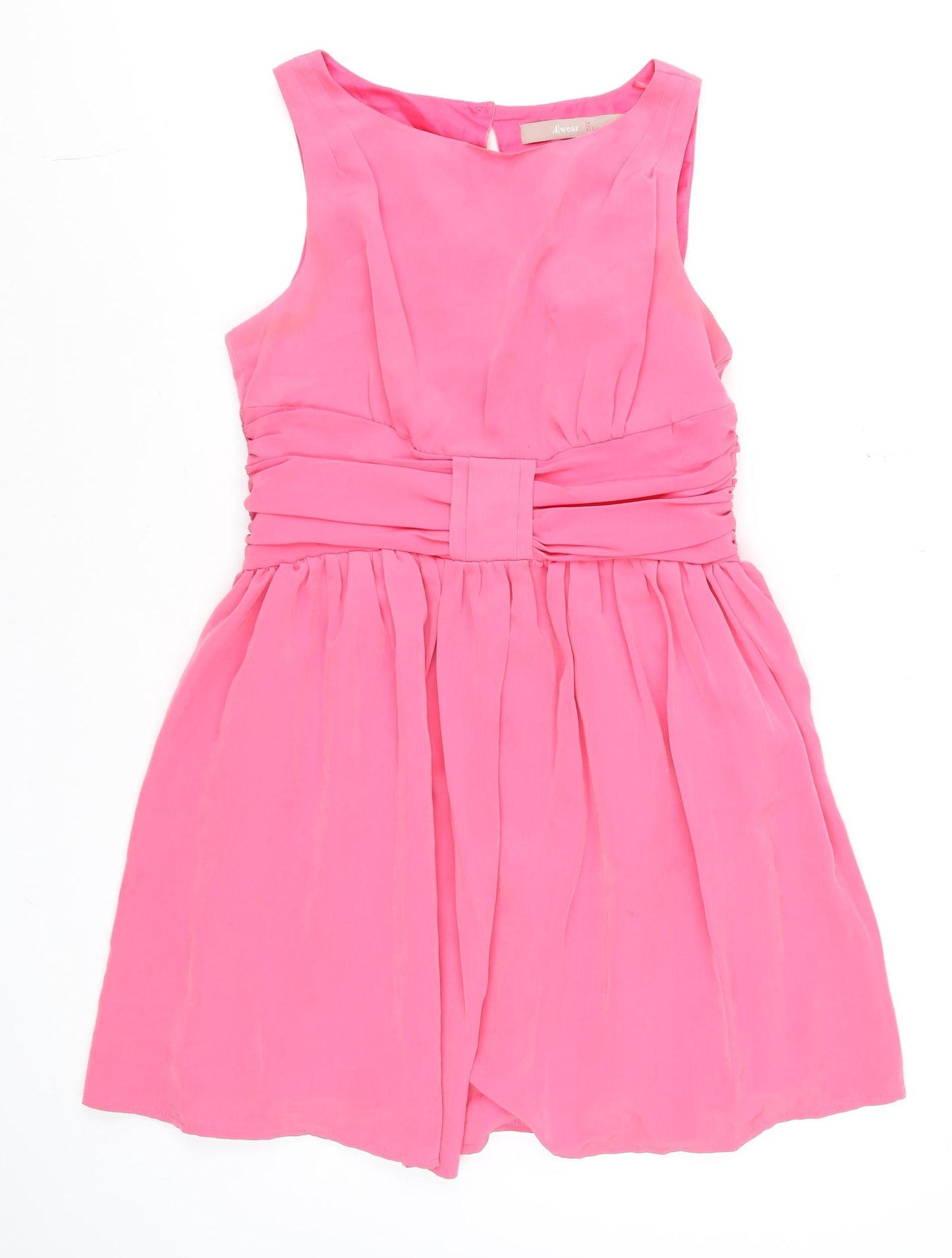 A|wear Women Pink Fit & Flare Knee Length Sleeveless Dress Size 14