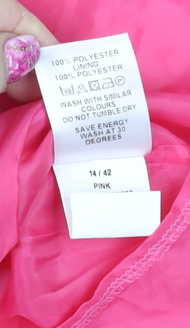 A|wear Women Pink Fit & Flare Knee Length Sleeveless Dress Size 14