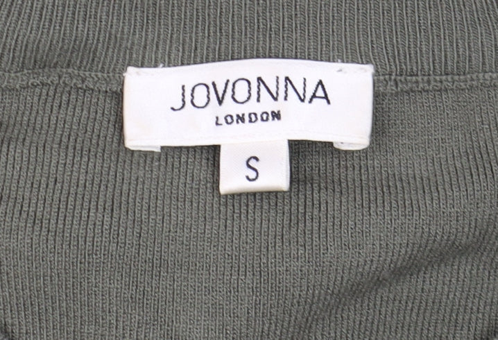 Jovonna London Women's Green Striped Panel Long Sleeve Casual Top Size S