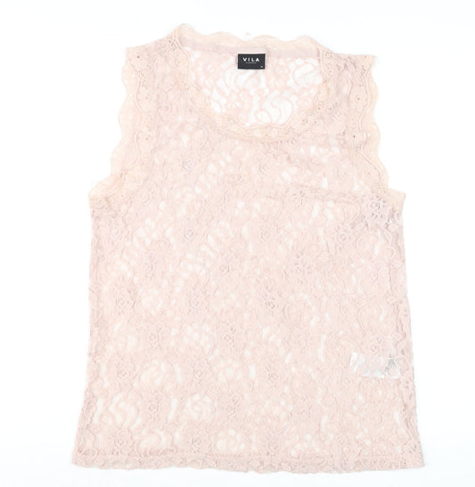 Vila Women’s Beige Lace Sleeveless Camisole Top XL