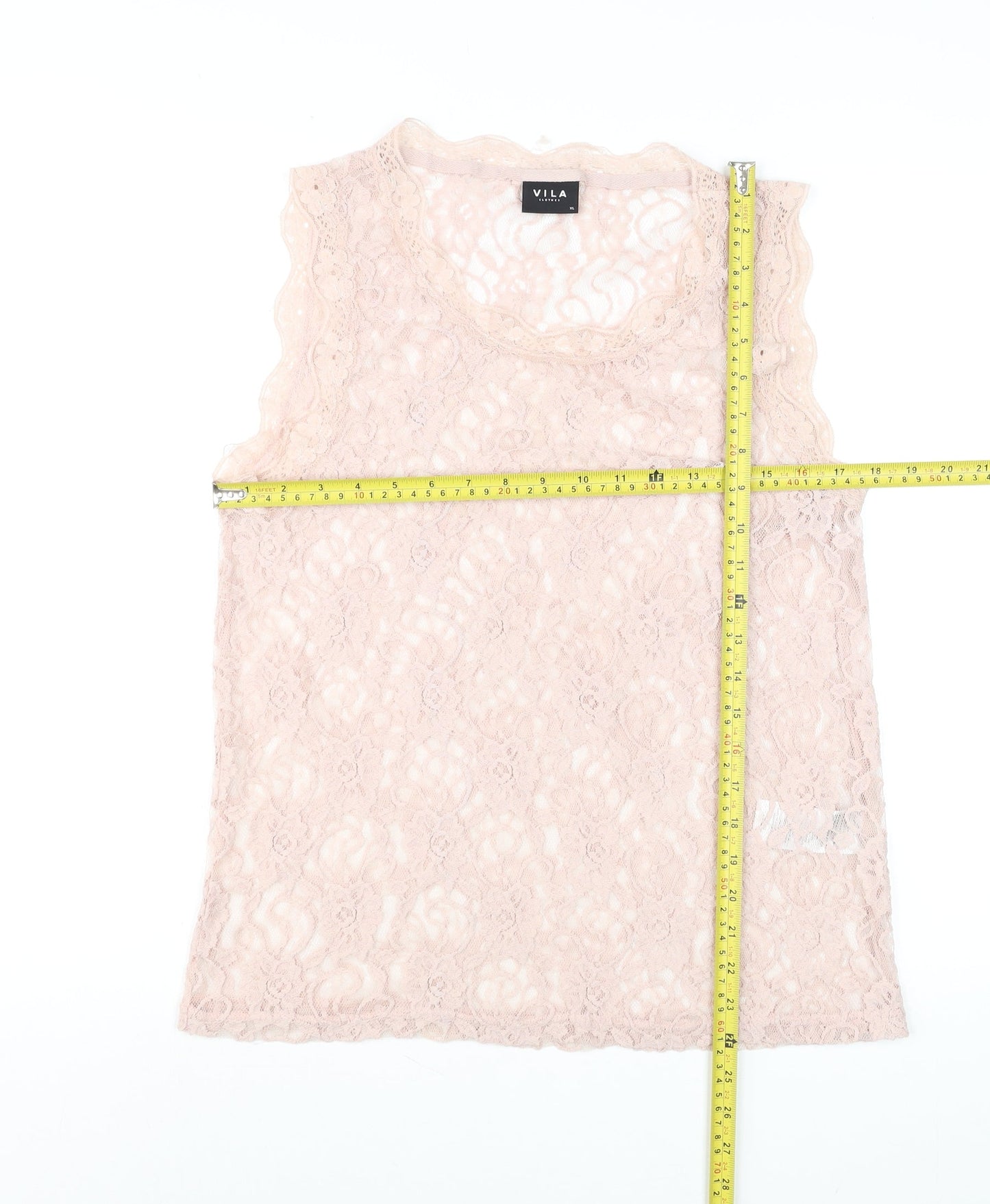 Vila Women’s Beige Lace Sleeveless Camisole Top XL