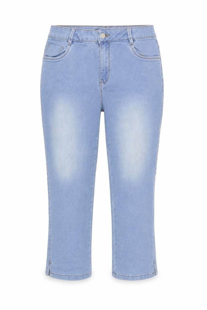 Front view of Dunnes Women Blue, size 12, Straight Leg Stretch Denim Jeans